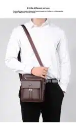 Sac a bandoulière et sacoche en cuir pour homme – Image 20