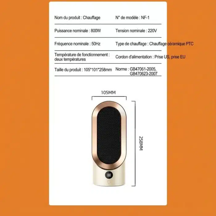 Chauffage portatif ventilateur electrique – Image 22