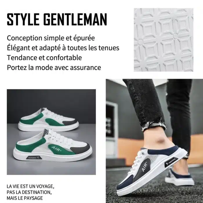 Chaussures Baskets respirantes en toile à enfiler – Image 6
