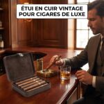 Etui à cigares retro en cuir de luxe – Image 14