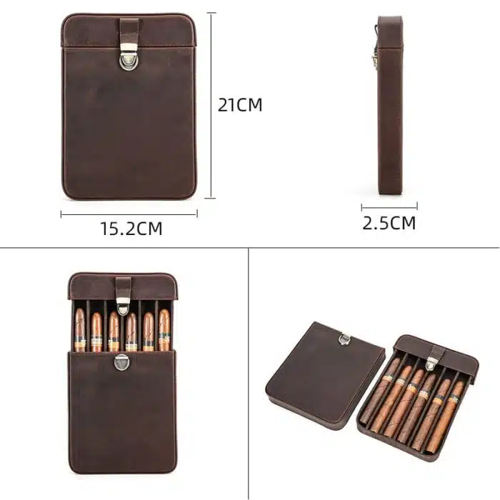 Etui à cigares retro en cuir de luxe – Image 15