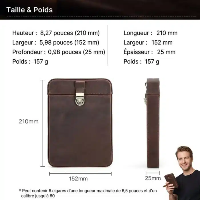 Etui à cigares retro en cuir de luxe – Image 3