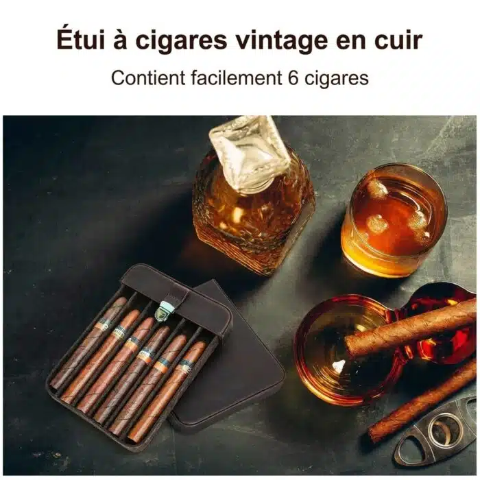 Etui à cigares retro en cuir de luxe – Image 2