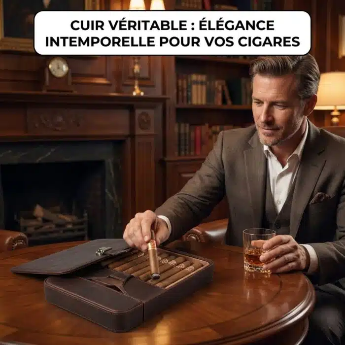 Etui à cigares retro en cuir de luxe – Image 10