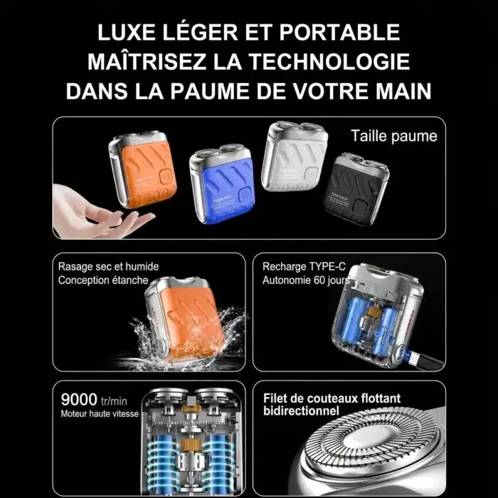 Mini Rasoir electrique rechargeable de voyage – Image 3