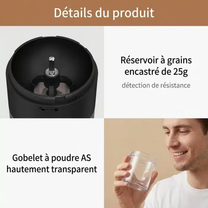 Moulin à Café électrique sans fil rechargeable – Image 10