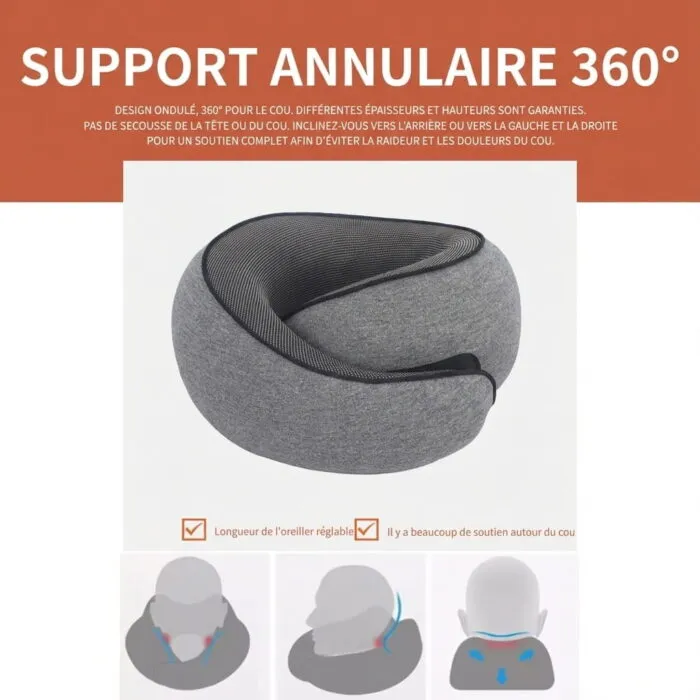Oreiller de Voyage à mémoire de forme - soutien du cou – Image 11