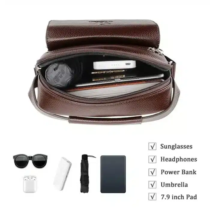 Sac a bandoulière et sacoche en cuir pour homme – Image 14