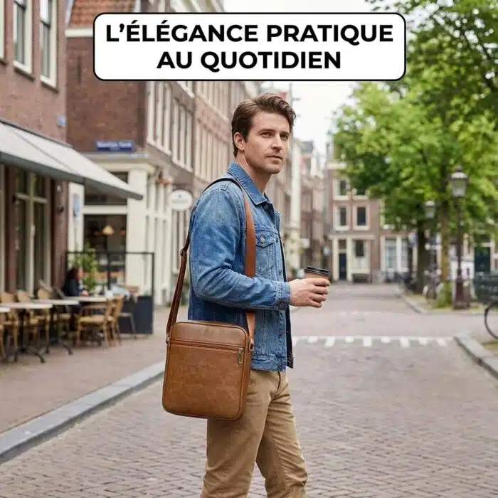 Sac a bandoulière et sacoche en cuir pour homme – Image 18