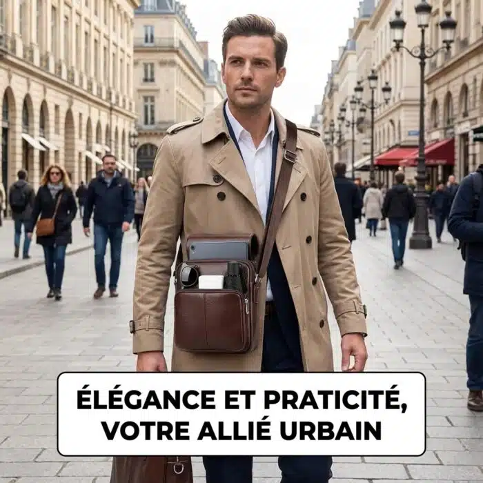 Sac a bandoulière et sacoche en cuir pour homme – Image 13