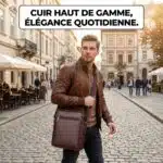 Sac a bandoulière et sacoche en cuir pour homme – Image 6