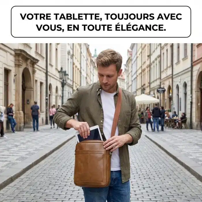 Sac a bandoulière et sacoche en cuir pour homme – Image 15