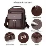 Sac a bandoulière et sacoche en cuir pour homme – Image 10