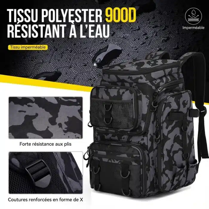 Sac à dos de pêche 50L avec supports – Image 11