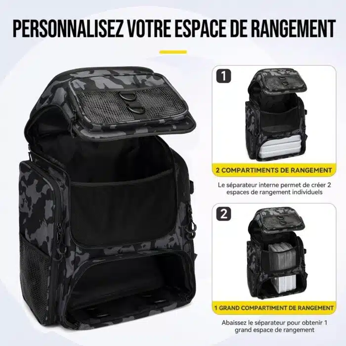 Sac à dos de pêche 50L avec supports – Image 14