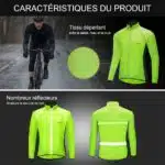 Veste coupe-vent imperméable réfléchissante cyclisme – Image 3
