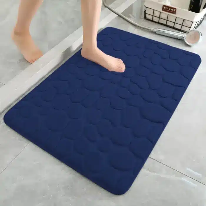 Tapis salle de bain galets absorbant antidérapant