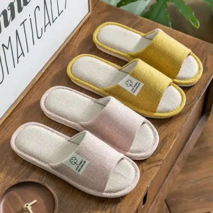 Pantoufles en lin confortables et respirantes