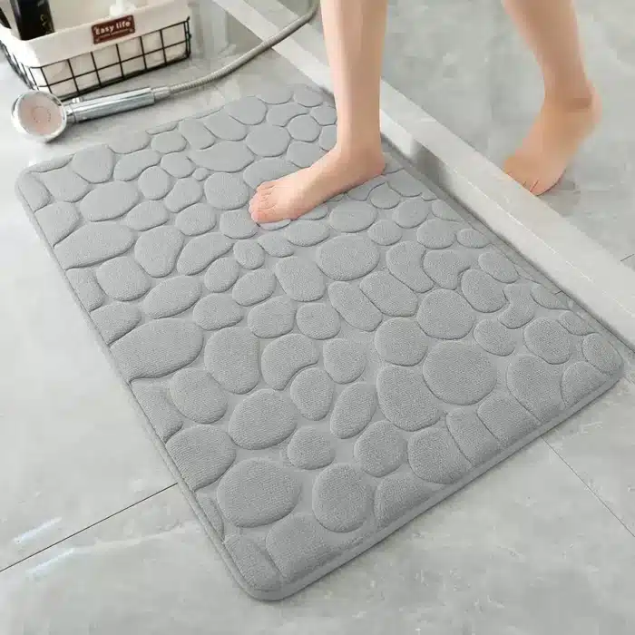 Tapis salle de bain galets absorbant antidérapant