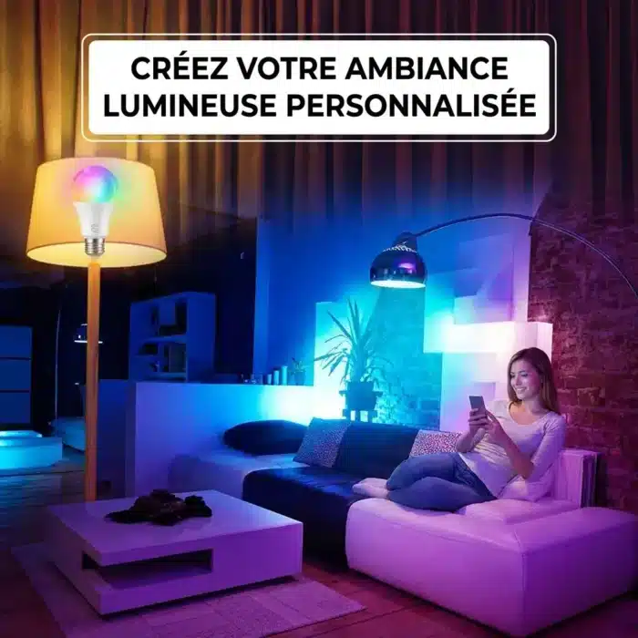 Ampoule LED multicolore RGB 15w wifi bluetooth