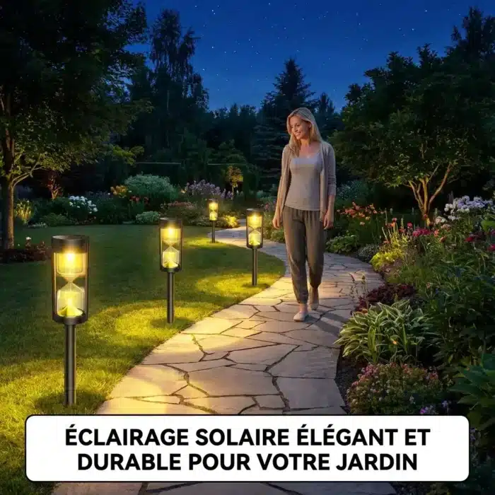Lumières solaire LED de chemin sablier pour jardin