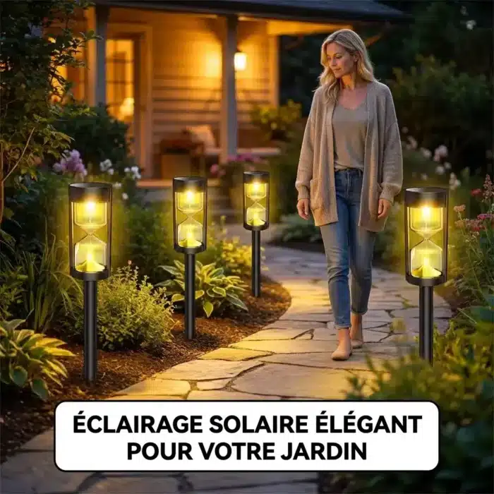Lumières solaire LED de chemin sablier pour jardin