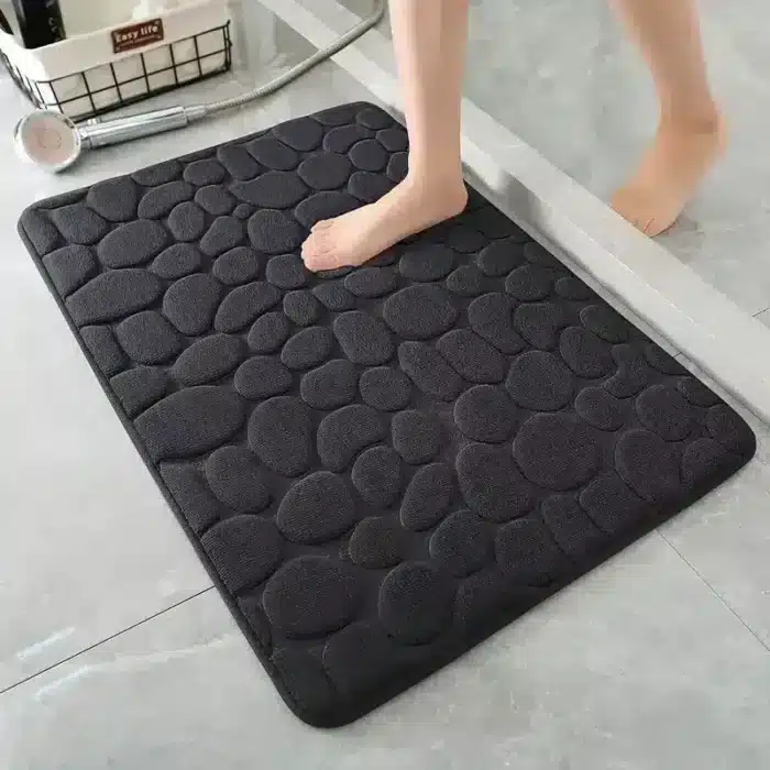 Tapis salle de bain galets absorbant antidérapant