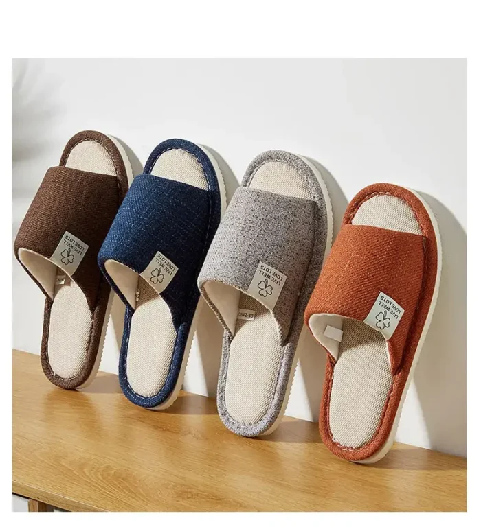 Pantoufles en lin confortables et respirantes