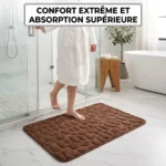 Tapis salle de bain galets absorbant antidérapant