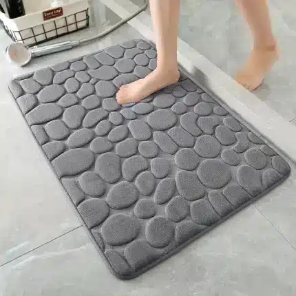 Tapis salle de bain galets absorbant antidérapant