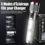 Lampe de Poche LED puissante étanche rechargeable