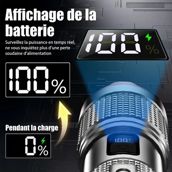 Lampe de Poche LED puissante étanche rechargeable