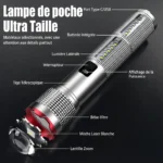 Lampe de Poche LED puissante étanche rechargeable