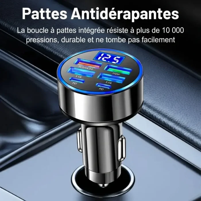 Chargeur Rapide USB Allume-Cigare intelligent 6 ports