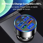 Chargeur Rapide USB Allume-Cigare intelligent 6 ports