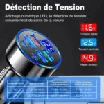 Chargeur Rapide USB Allume-Cigare intelligent 6 ports