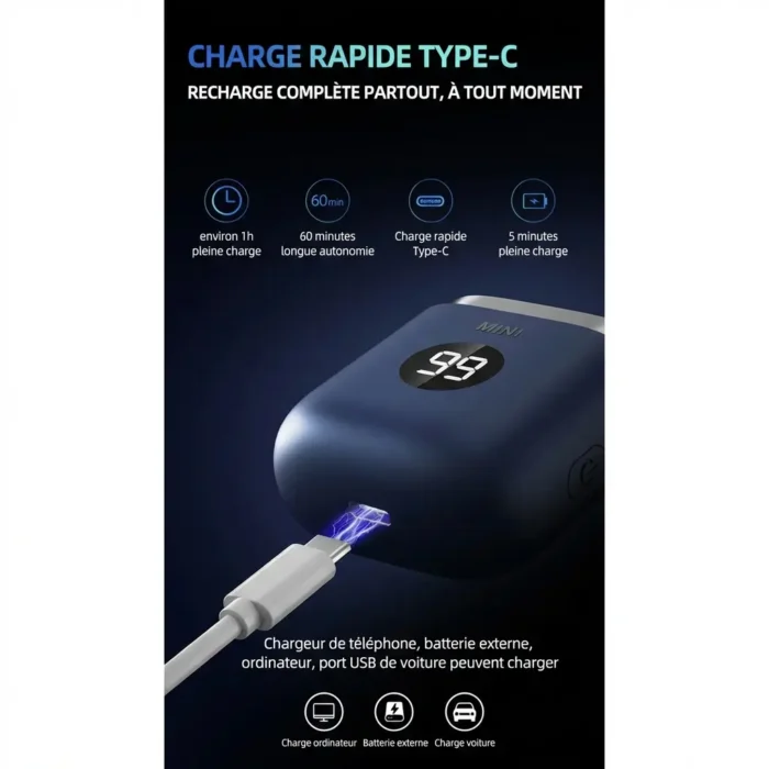 Mini Rasoir électrique de poche pour homme