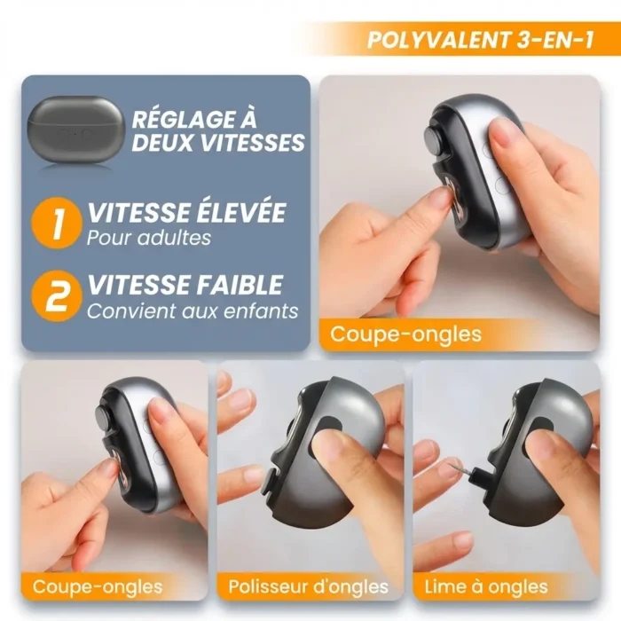 Coupe-ongles electrique 2 vitesses USB
