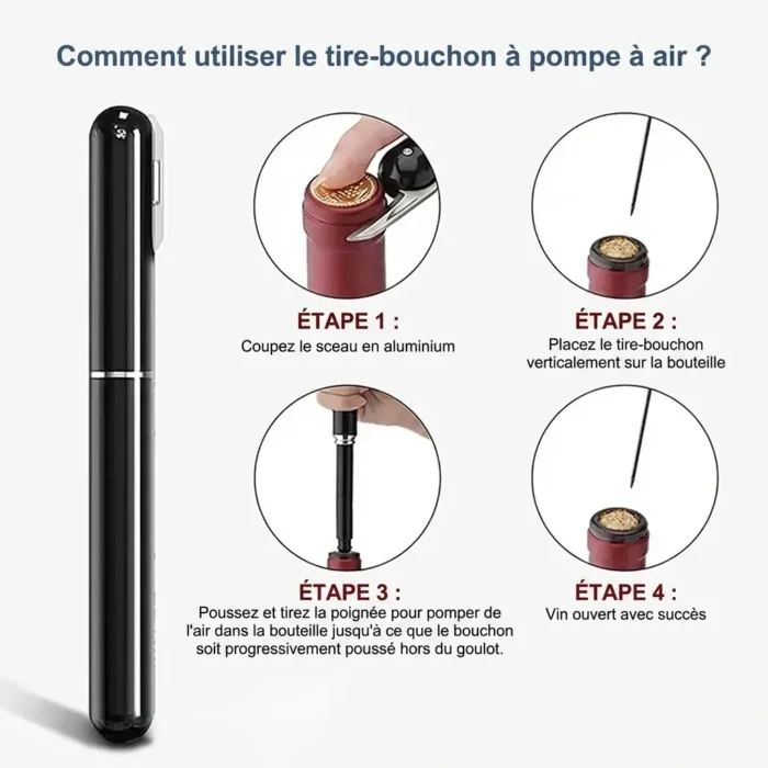 Tire-Bouchon à air comprimé Portable