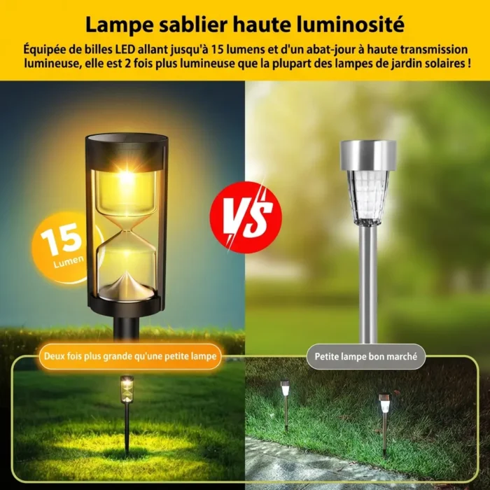 Lumières solaire LED de chemin sablier pour jardin