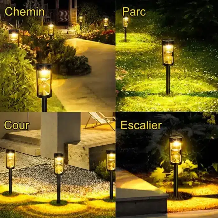 Lumières solaire LED de chemin sablier pour jardin