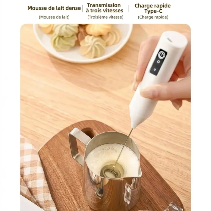 Mousseur à lait sans fil électrique rechargeable USB