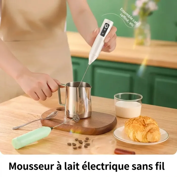 Mousseur à lait sans fil électrique rechargeable USB