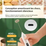 Mousseur à lait sans fil électrique rechargeable USB