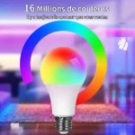 Ampoule LED multicolore RGB 15w wifi bluetooth
