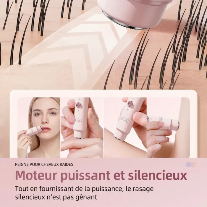 Epilateur electrique rechargeable double tête pour femmes USB