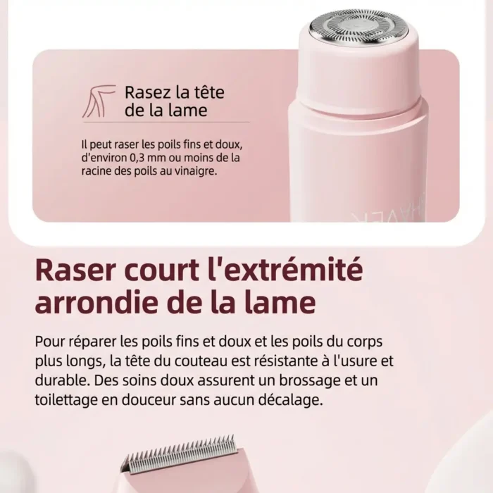 Epilateur electrique rechargeable double tête pour femmes USB