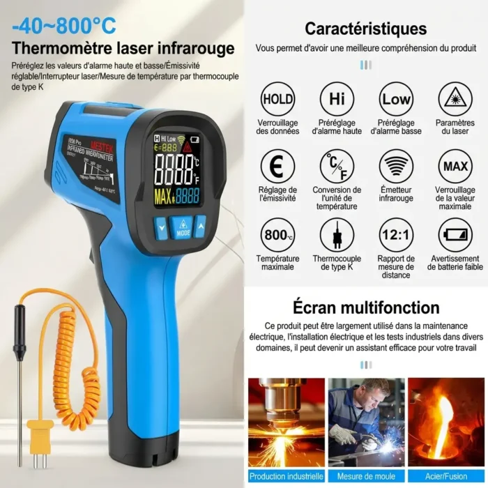 Thermomètre Infrarouge numérique Laser