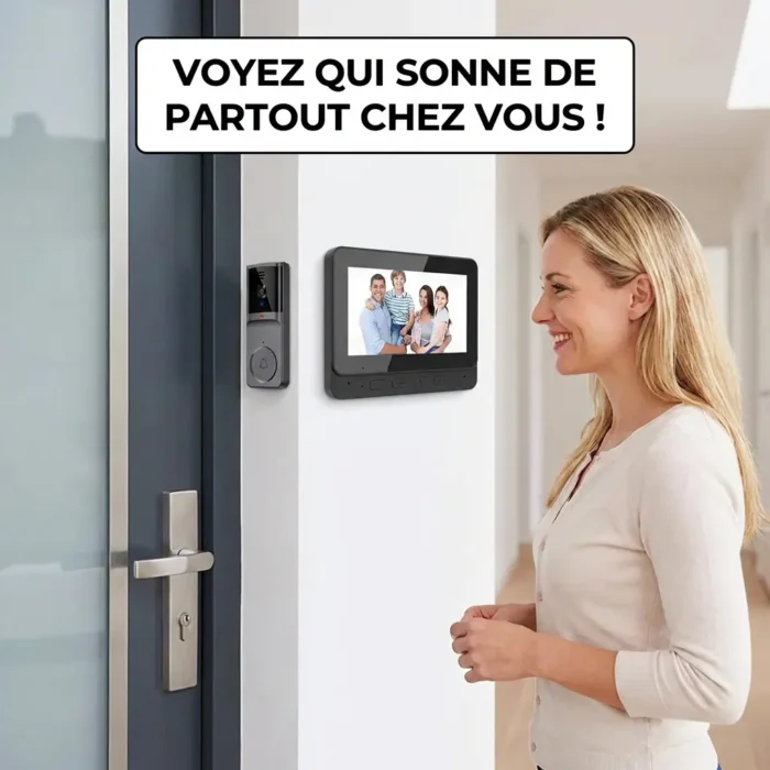 Interphone vidéo intelligent vision nocturne sans fil 2.4G