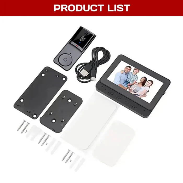 Interphone vidéo intelligent vision nocturne sans fil 2.4G